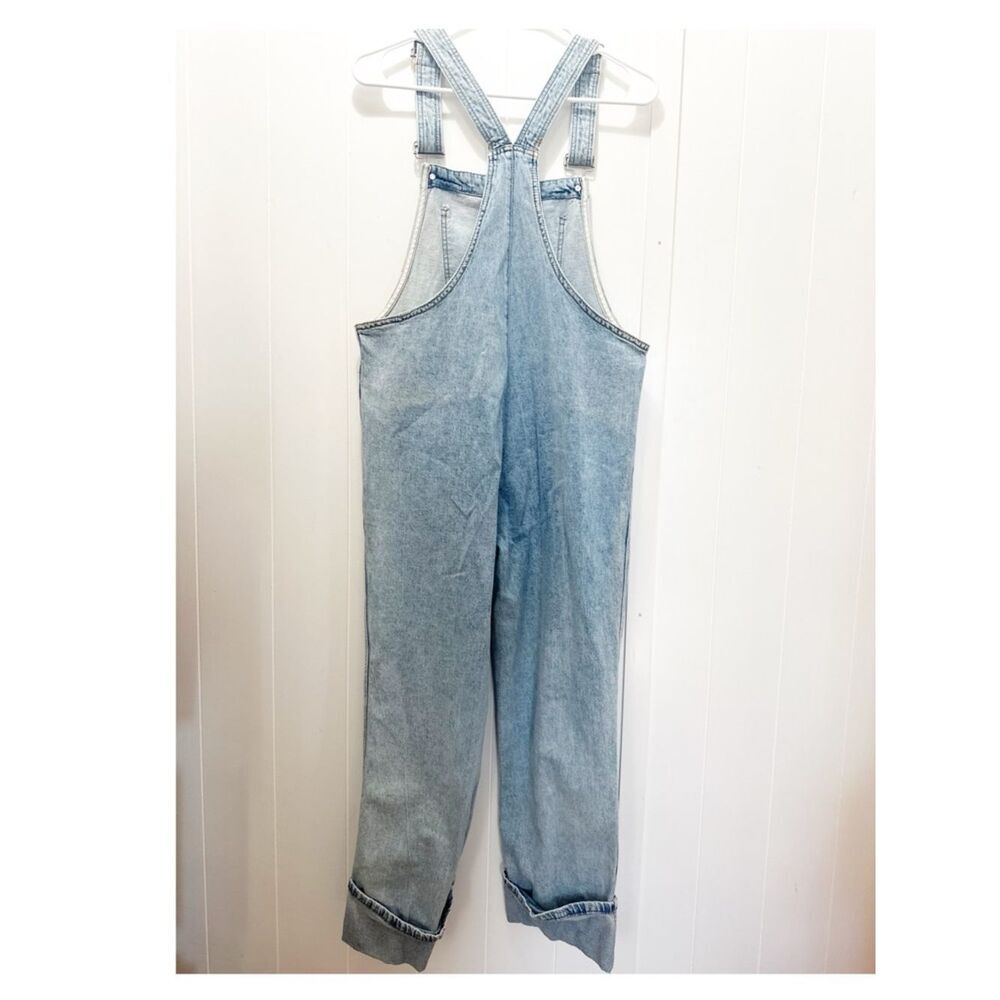 WeWoreWhat basic denim boyfriend relaxed overall light wash size extra small - Picture 2 of 3